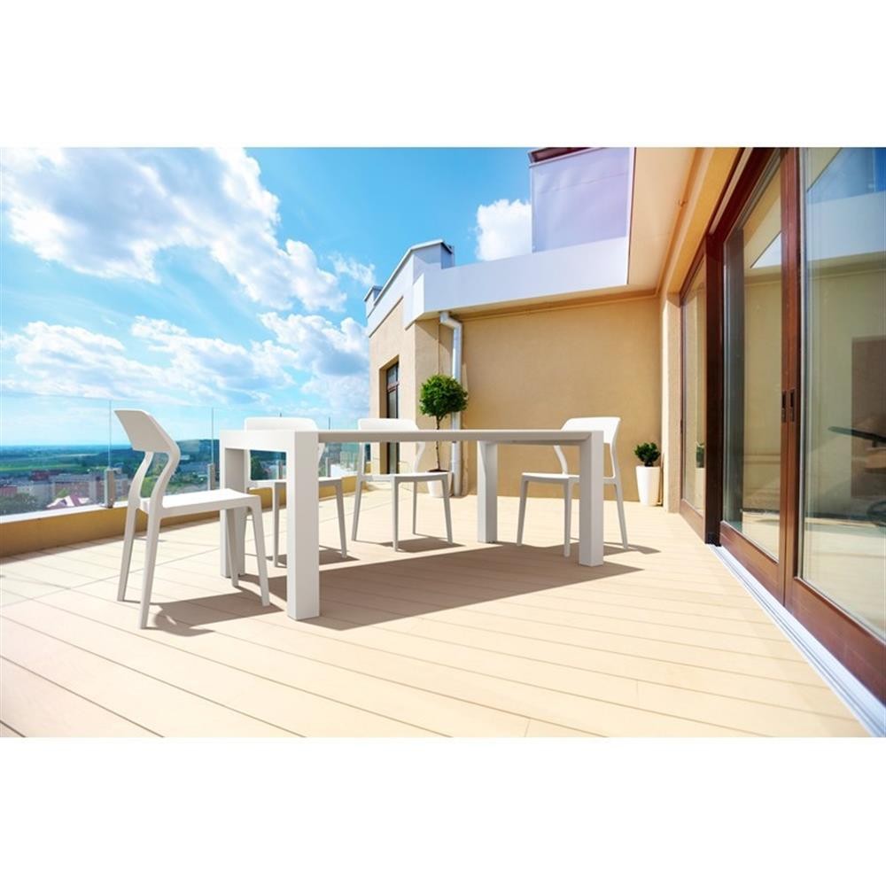 Compamia Vegas 86″ Extendable Patio Dining Table in White