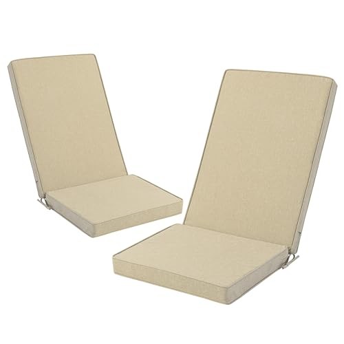 Adirondack Chair Cushions Set of – Removable Covers, Water-Repellent & 2 Nature