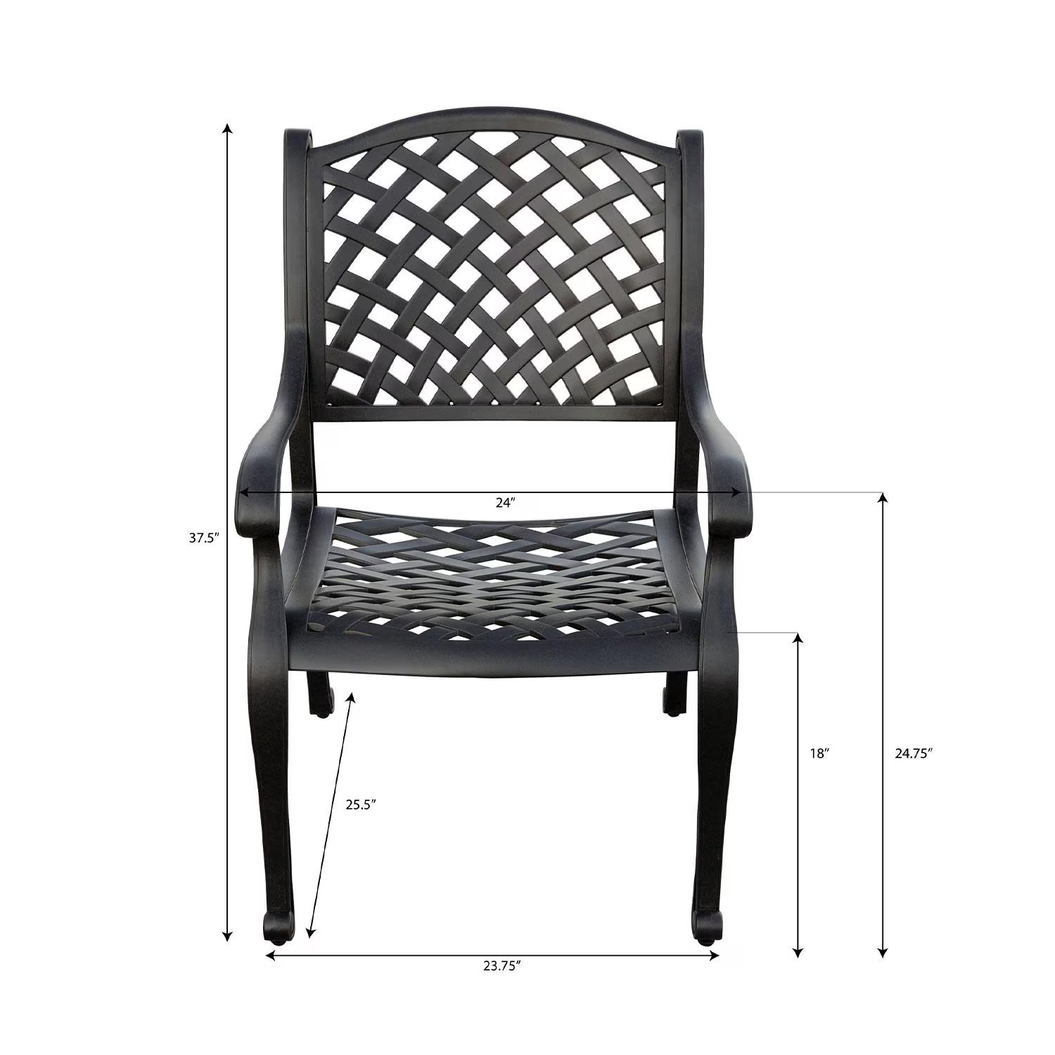 Nassau Cast Aluminum 4 Pc Set Dining Chair Set in Antique Bronze/Red by Darlee