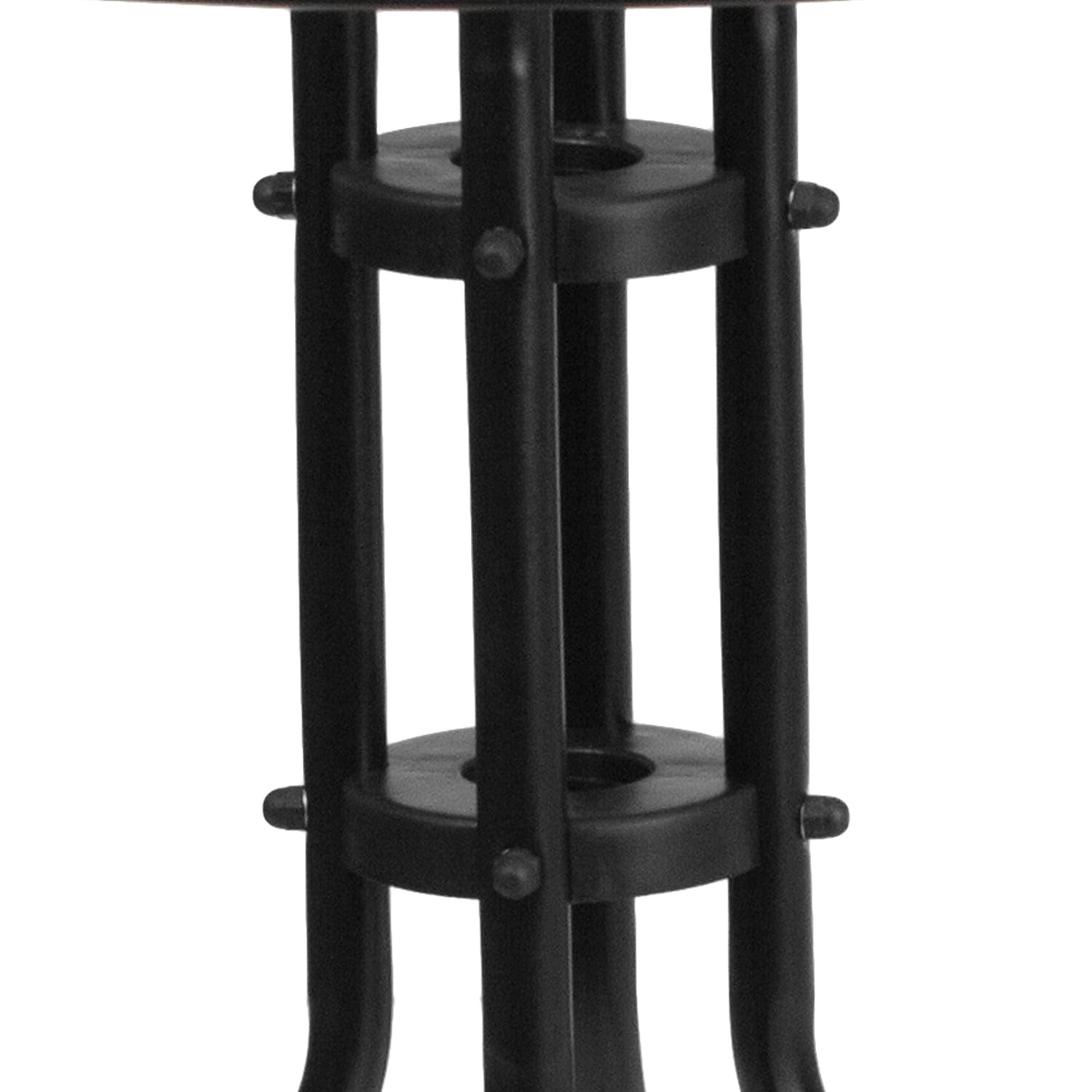 Flash Furniture 28Rd Glass Table W Rattan Edge In Clear Glass Top Black Rattan