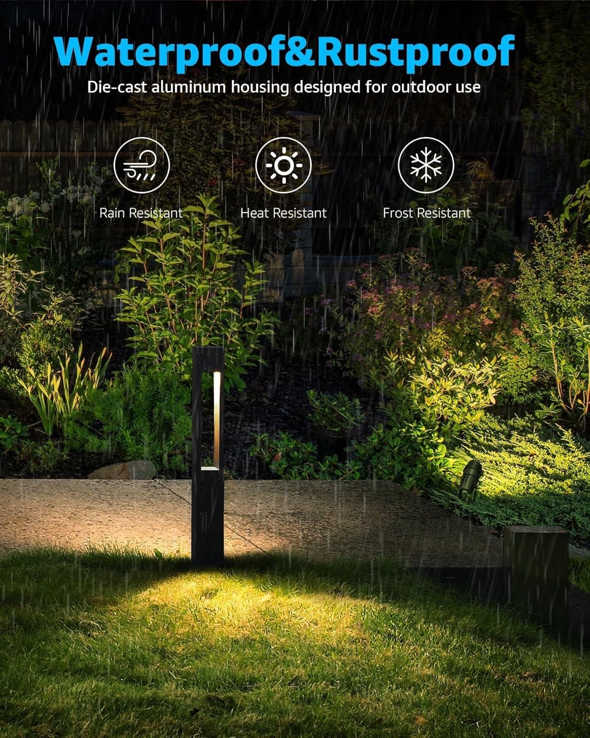 SUNVIE 12 Pack Low Voltage Pathway Lights with Spotlights
