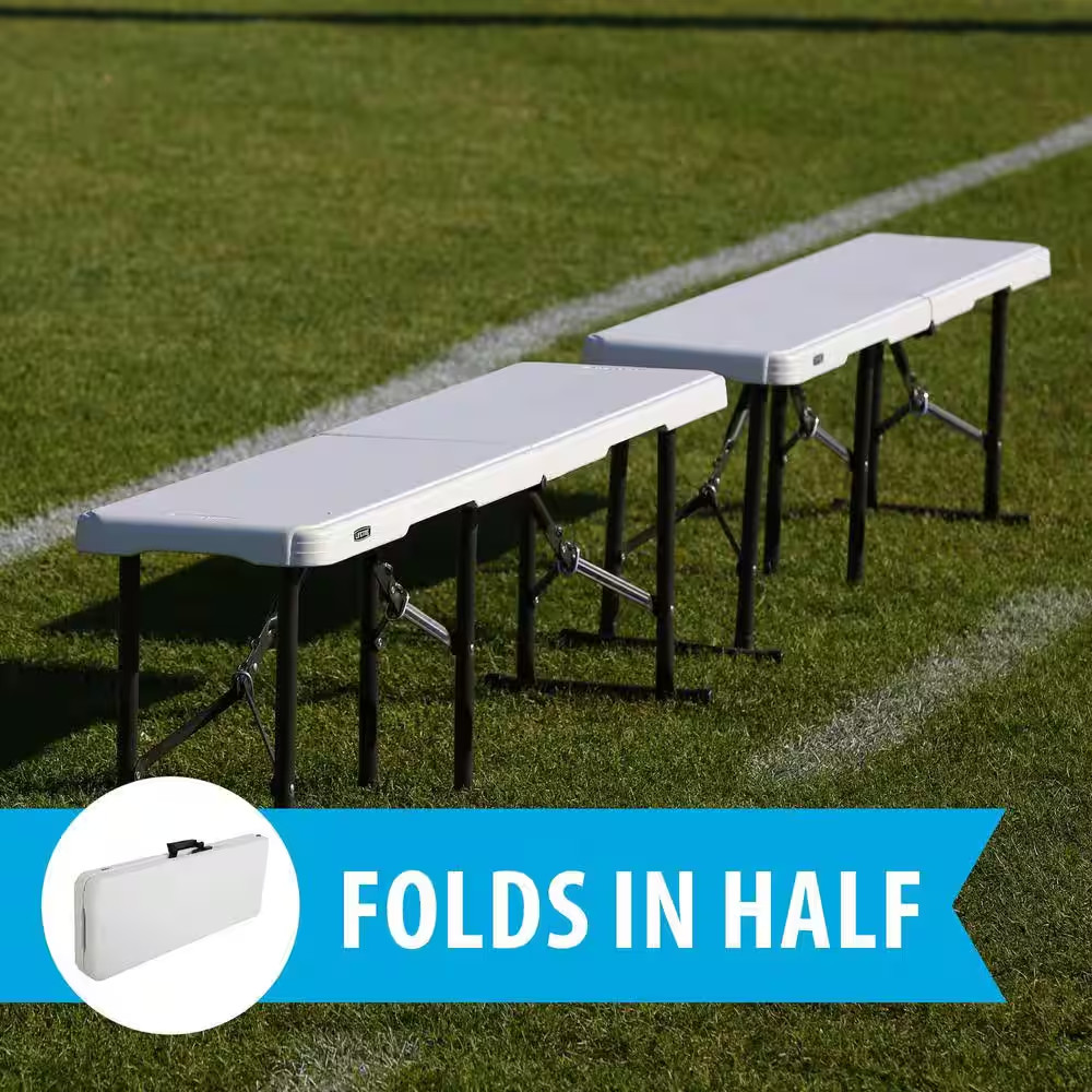 5 Ft. Fold-In-Half Bench in Pearl White