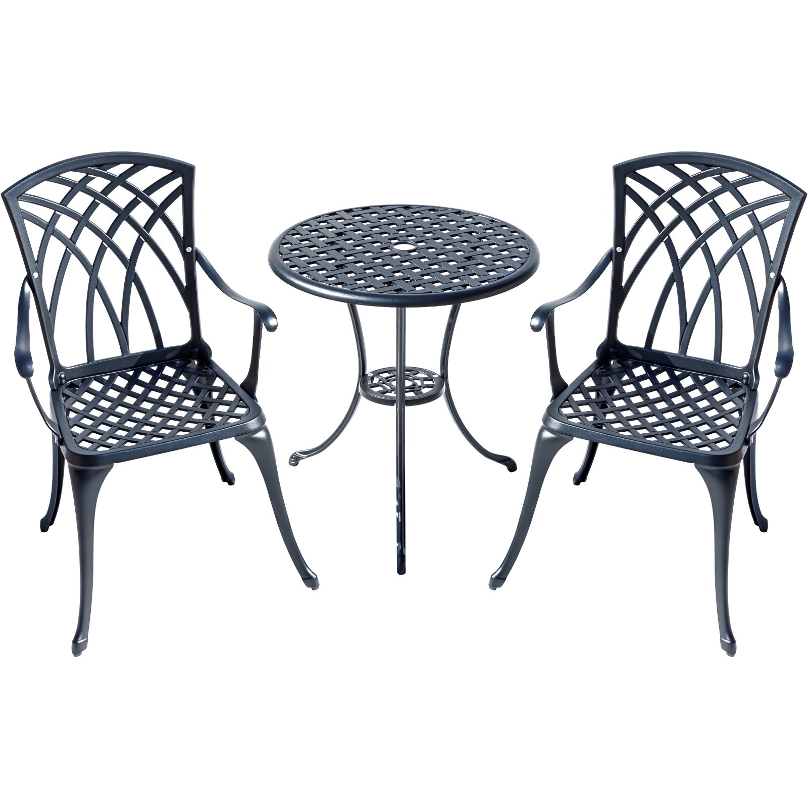 3 Pieces Bistro Set Table 2 Chairs Outdoor Patio Furniture Weather Resistant