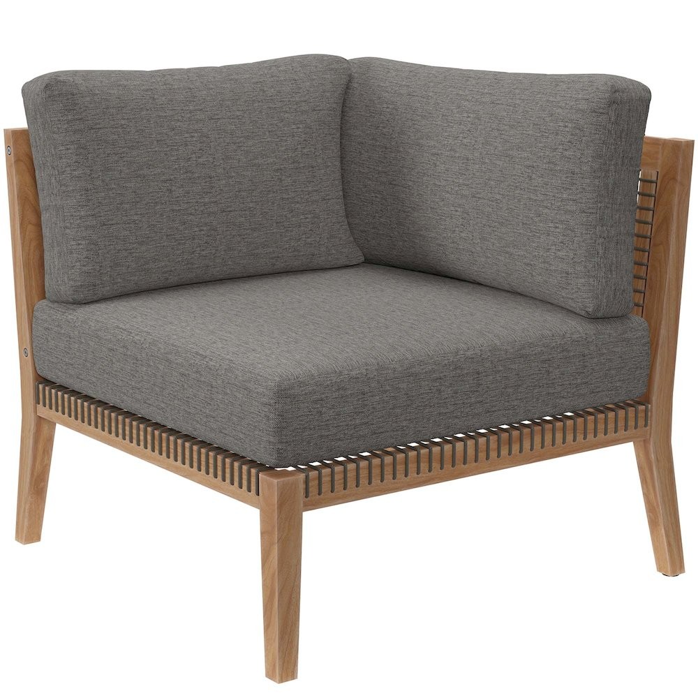 Clearwater 4-Piece Outdoor Patio Teak Wood Sectional Sofa
