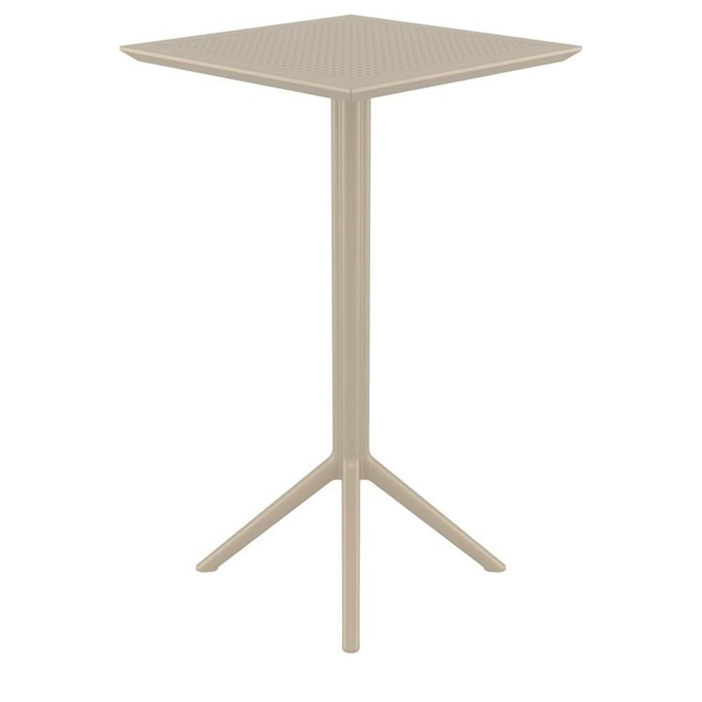 Sky 24 inch Square Folding Bar Table in Taupe finish